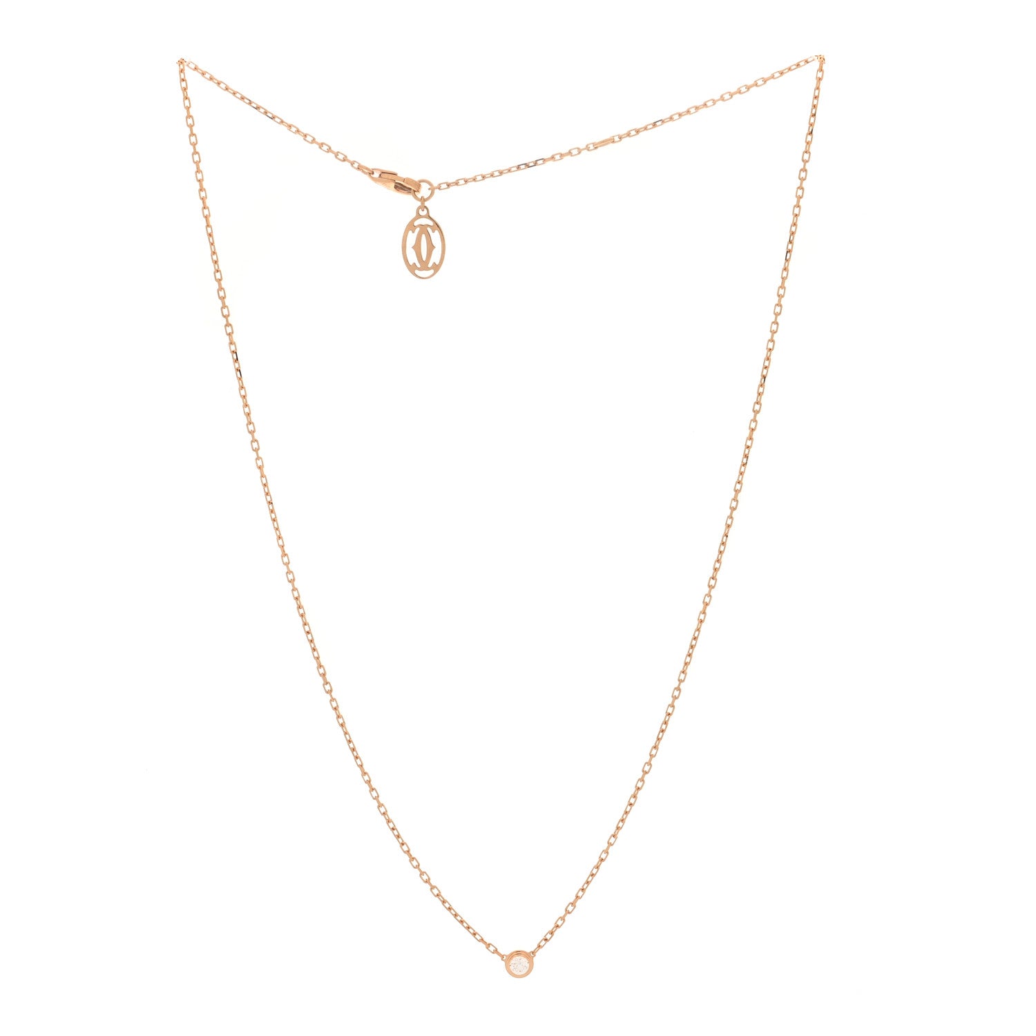 Cartier 18K Pink Gold Diamond SM D'Amour Pendant Necklace 3 of 5