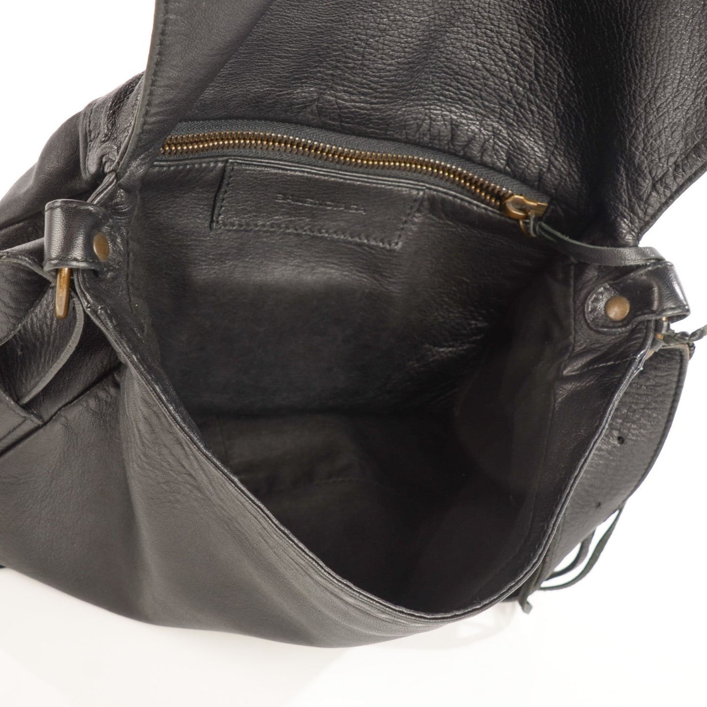 Chevre Flap Shoulder Bag Black