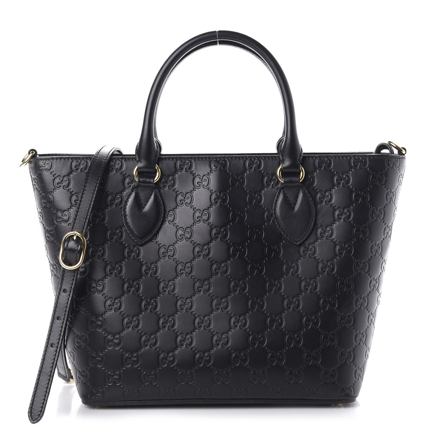 Gucci Guccissima Small Zippered Bucket Tote Black 1 of 10