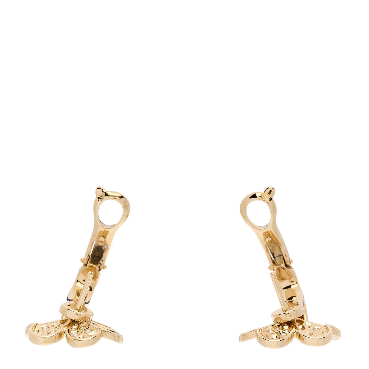 18K Yellow Gold Diamond Small Frivole Pave Earrings