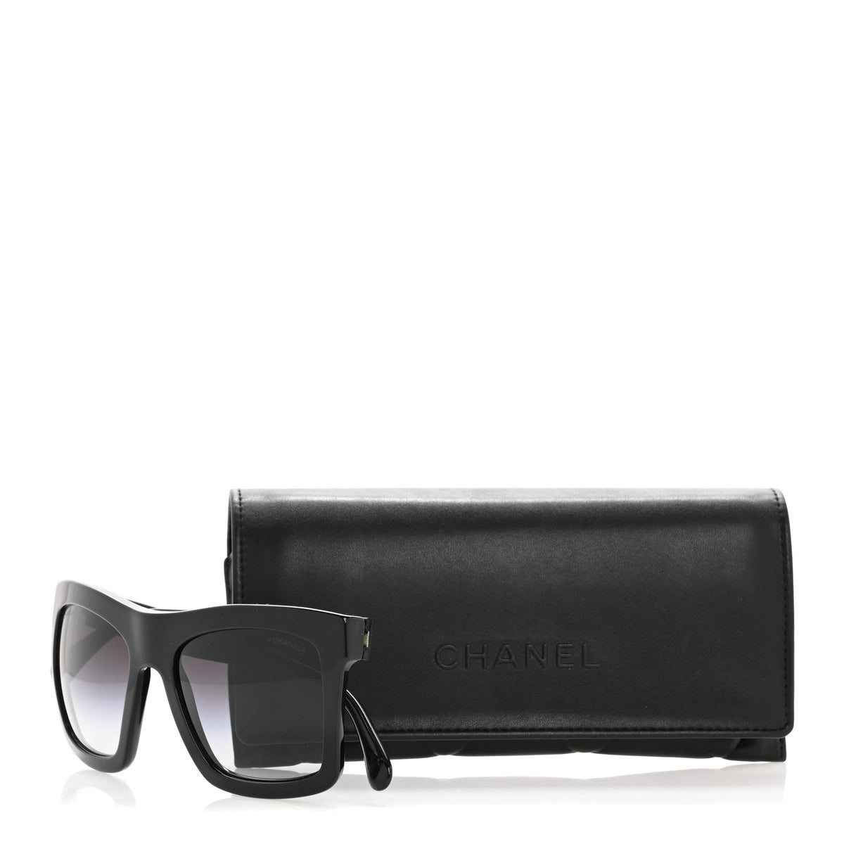 Chanel Acetate Oversized Square Sunglasses 71042 Black 