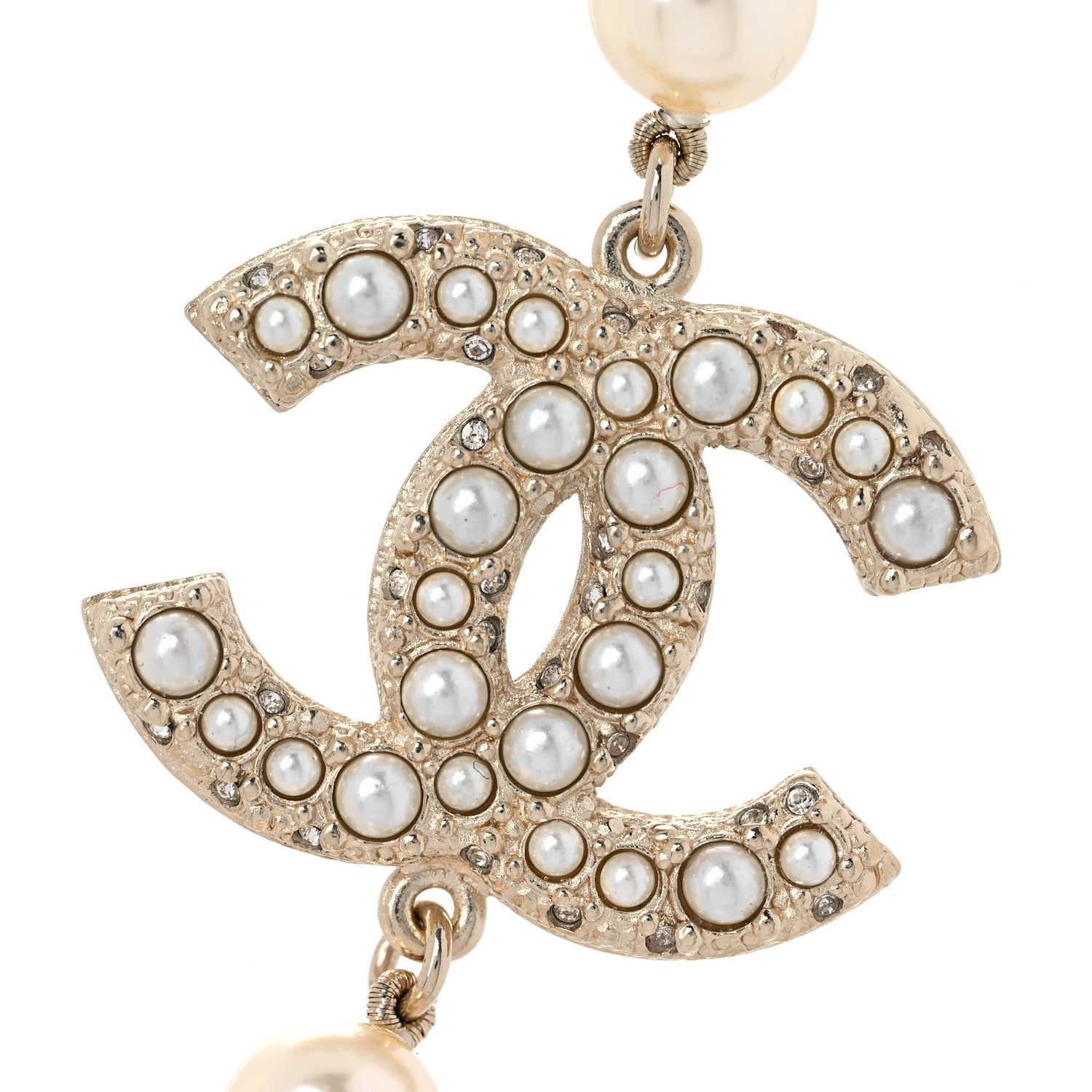 Chanel Pearl CC 100th Anniversary Necklace Light Gold 4 of 5