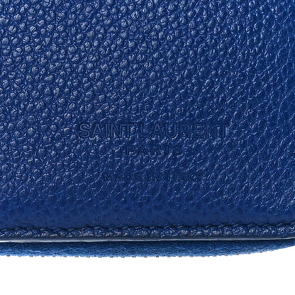 Saint Laurent Grained Calfskin Rive Gauche Compact Zip Around Wallet Royal Blue 7 of 10