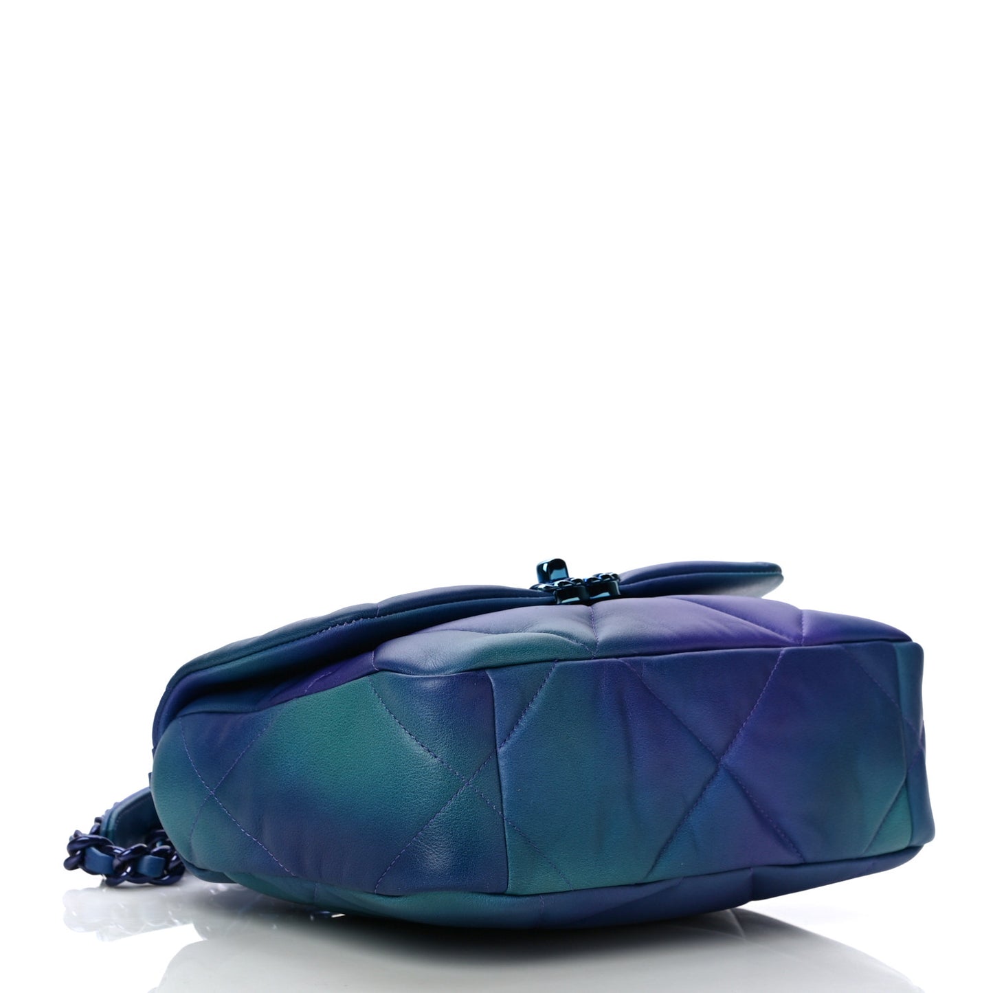 Tie Dye Calfskin Quilted Medium Chanel 19 Flap Blue Purple