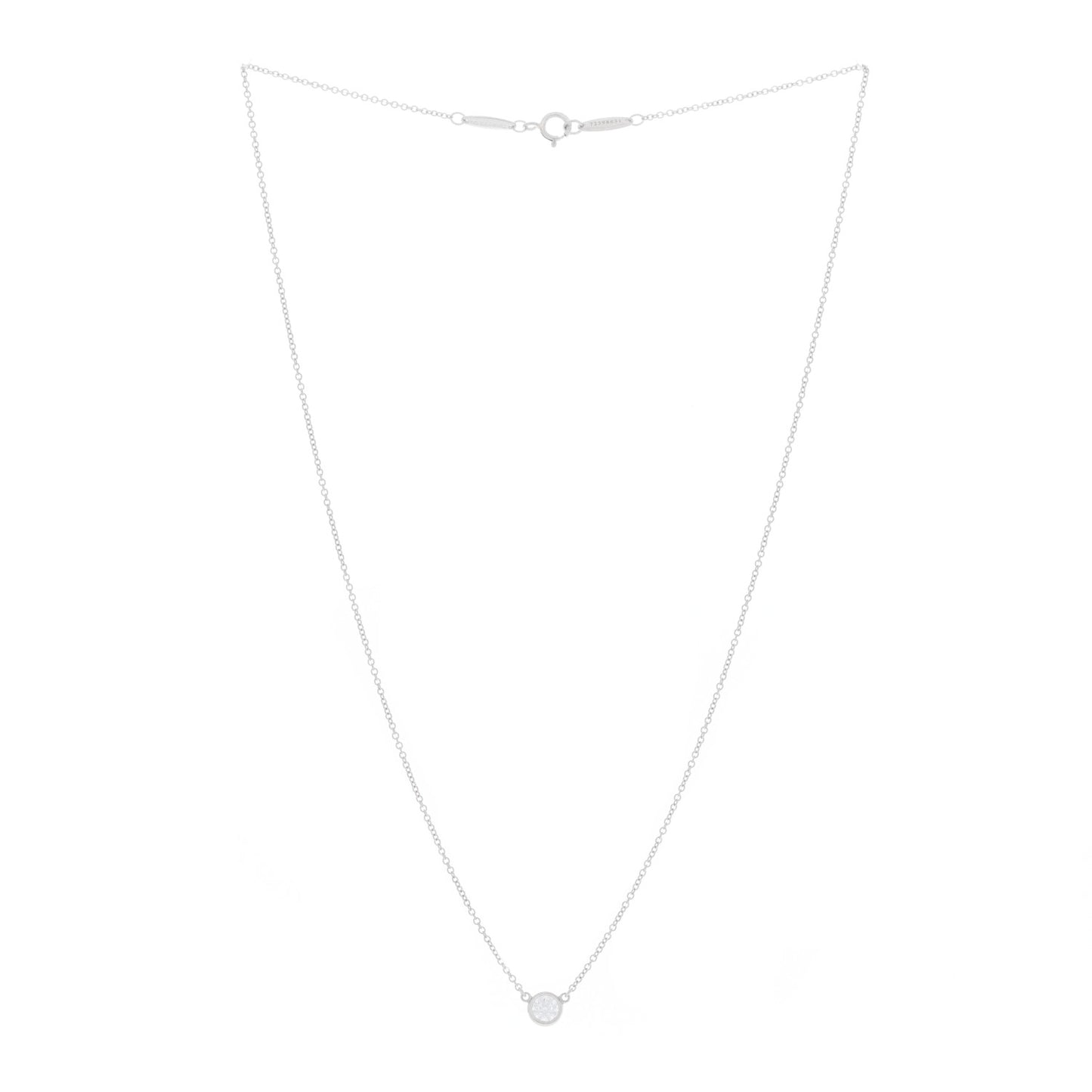 Platinum Diamond .27ct Elsa Peretti Diamonds by the Yard Pendant Necklace