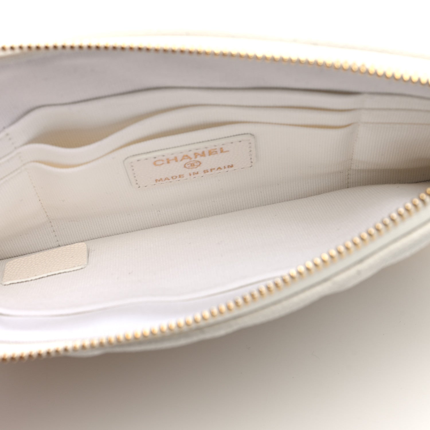 Chanel Caviar Quilted Cosmetic Case White 5 of 7