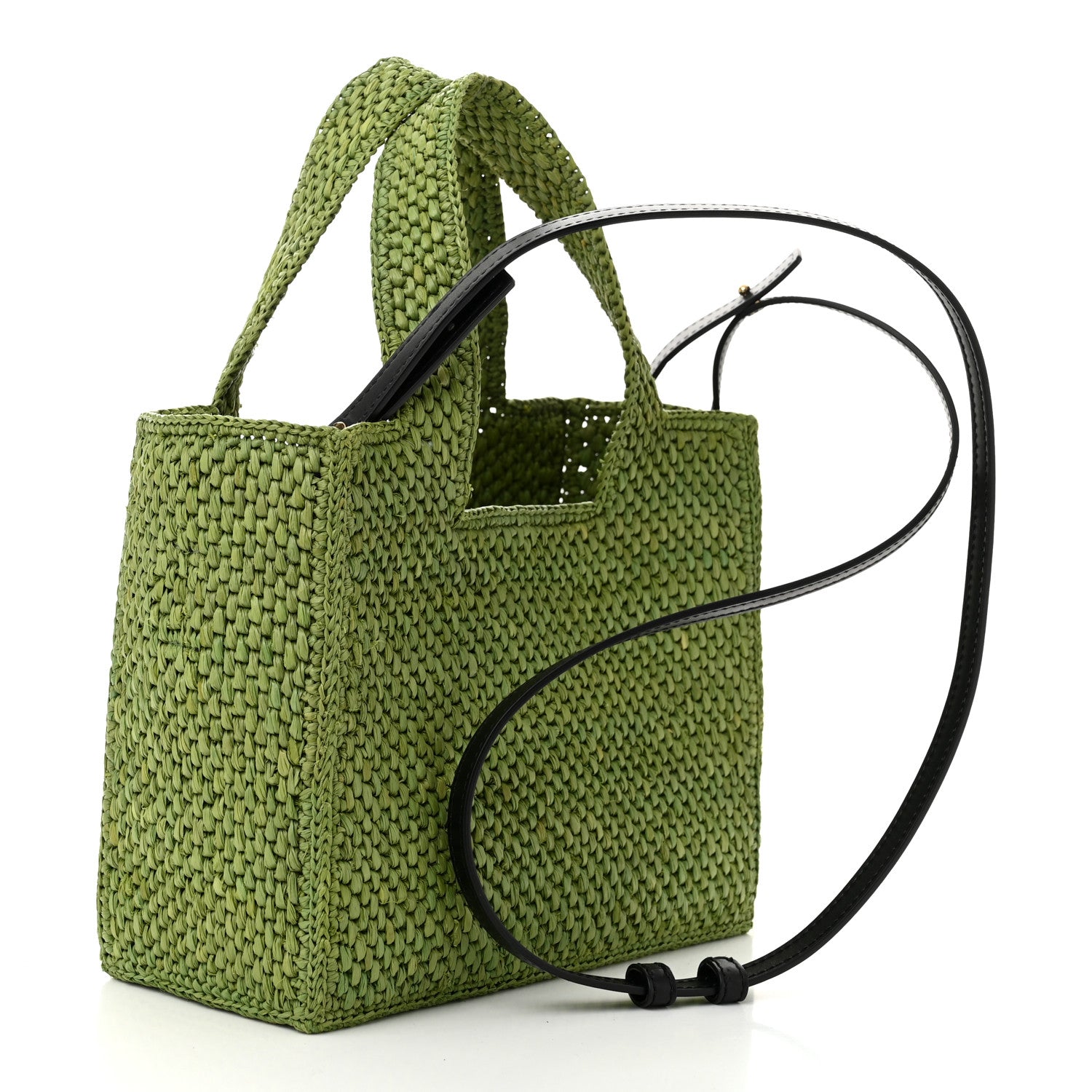 Loewe X PAULA'S IBIZA Raffia Font Tote Green 3 of 9