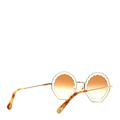 Chloe Metal Scalloped Sunglasses CE147S Gold Brown 4 of 7