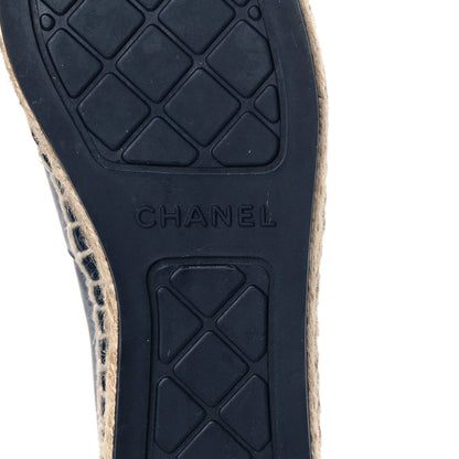 Chanel Lambskin CC Espadrilles 37 Navy Black Beige 6 of 12