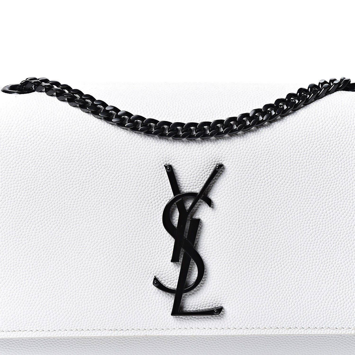 Saint Laurent Grain De Poudre Small Monogram Kate Satchel Porcellana Black 7 of 9