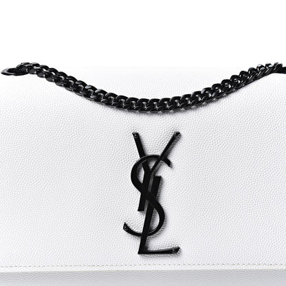 Saint Laurent Grain De Poudre Small Monogram Kate Satchel Porcellana Black 7 of 9