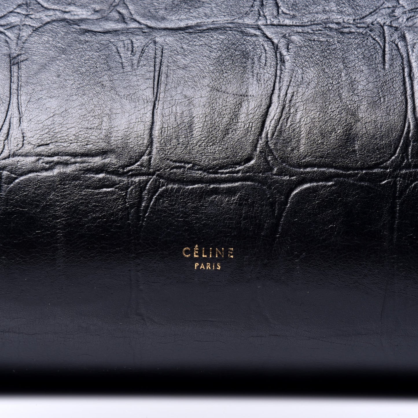Calfskin Crocodile Embossed Small Belt Bag Navy