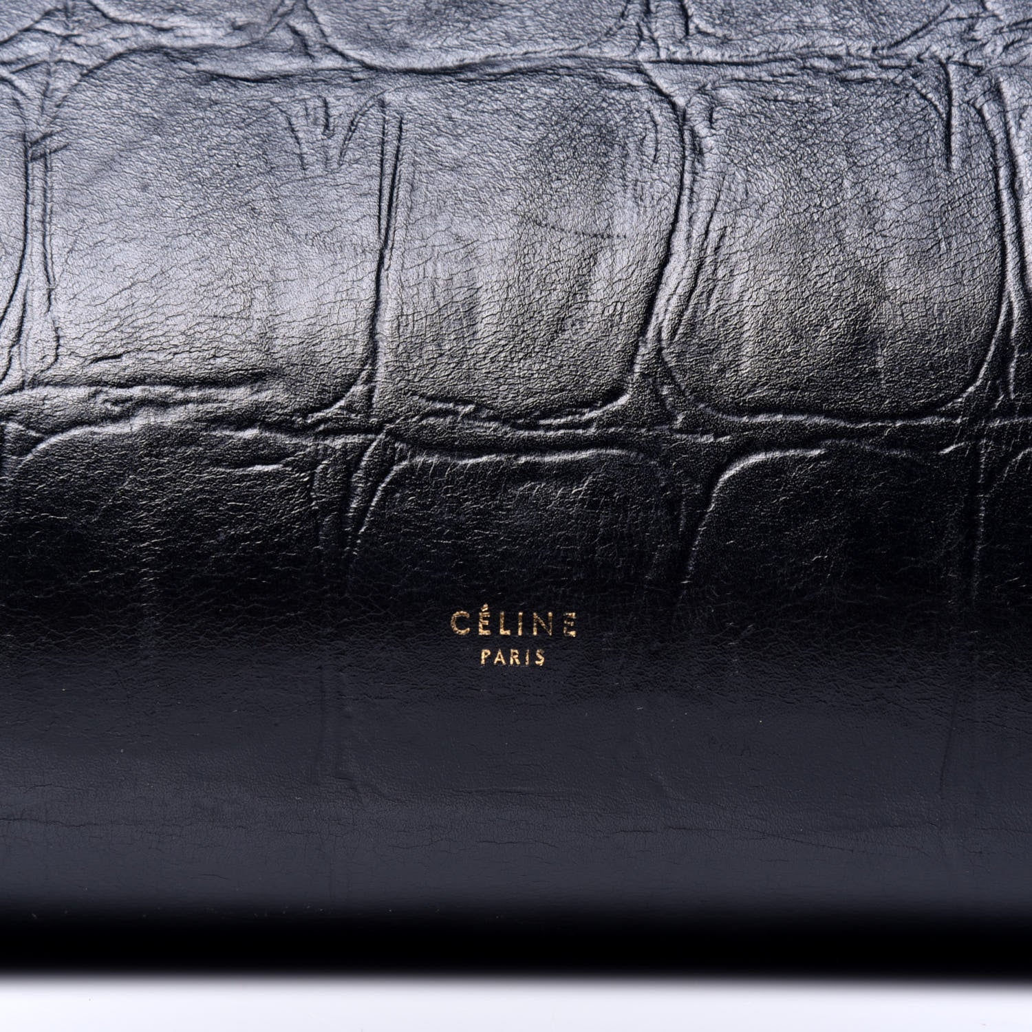 Celine Calfskin Crocodile Embossed Small Belt Bag Navy 7 of 9