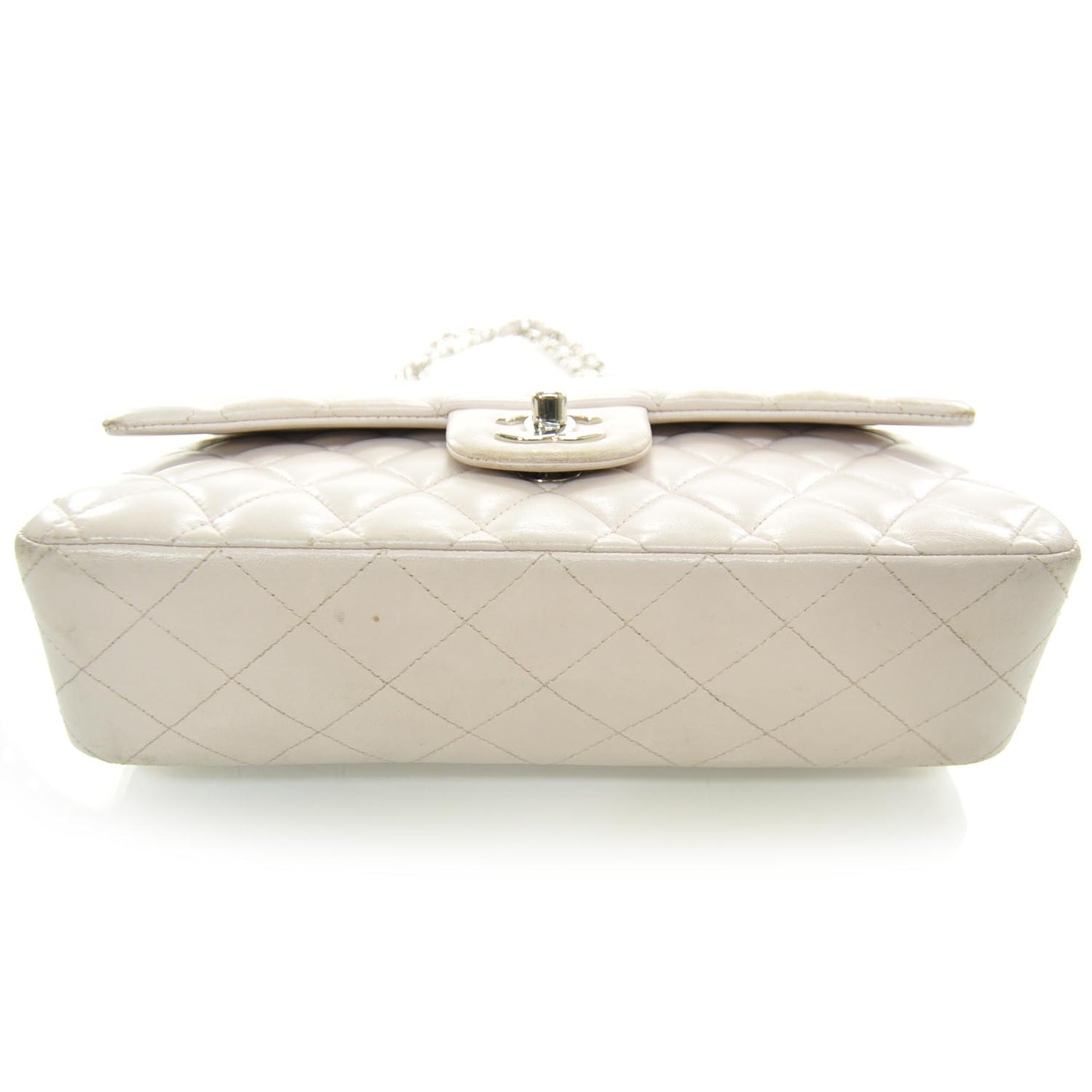 Lambskin Quilted Medium Double Flap Light Pink