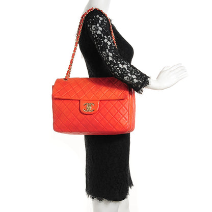 Chanel Washed Lambskin Quilted Maxi Single Flap Red 2 of 8