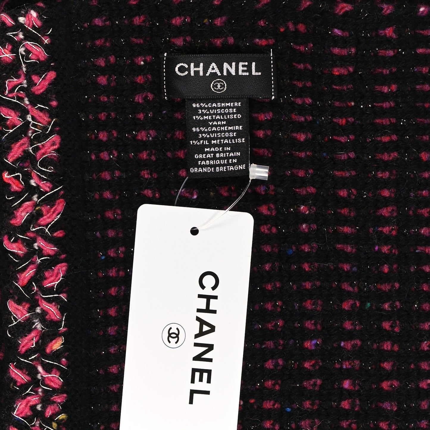 Cashmere Blend Scarf Black Pink