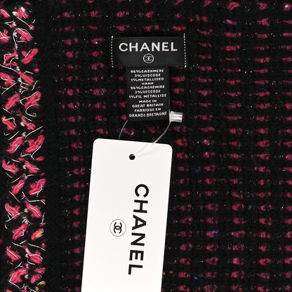 Chanel Cashmere Blend Scarf Black Pink 3 of 3
