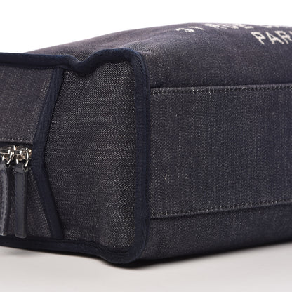 Chanel Denim Deauville Bowling Bag Dark Blue 8 of 9