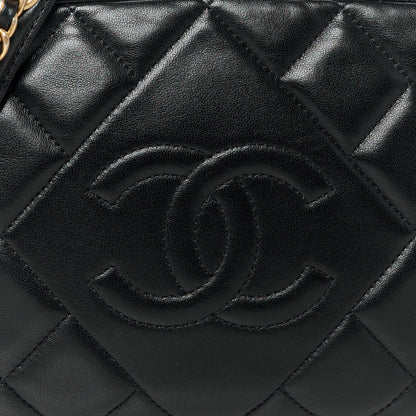 Chanel Lambskin Quilted Small Diamond CC Camera Case Black 8 of 10