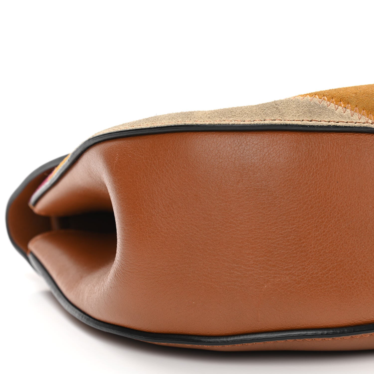 Chloe Calfskin Suede Rainbow Patchwork Drew Shoulder Bag Caramel 11 of 12