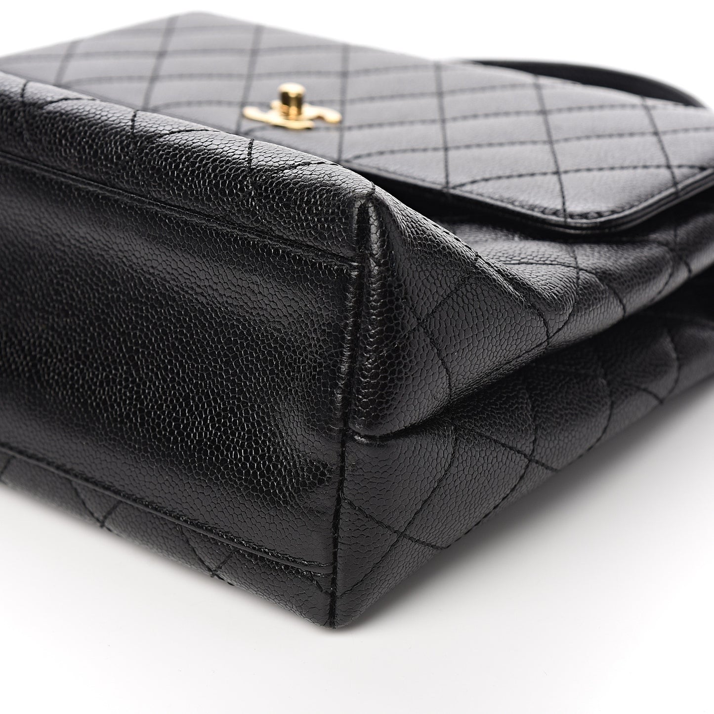 Caviar Quilted Jumbo Kelly Flap Black