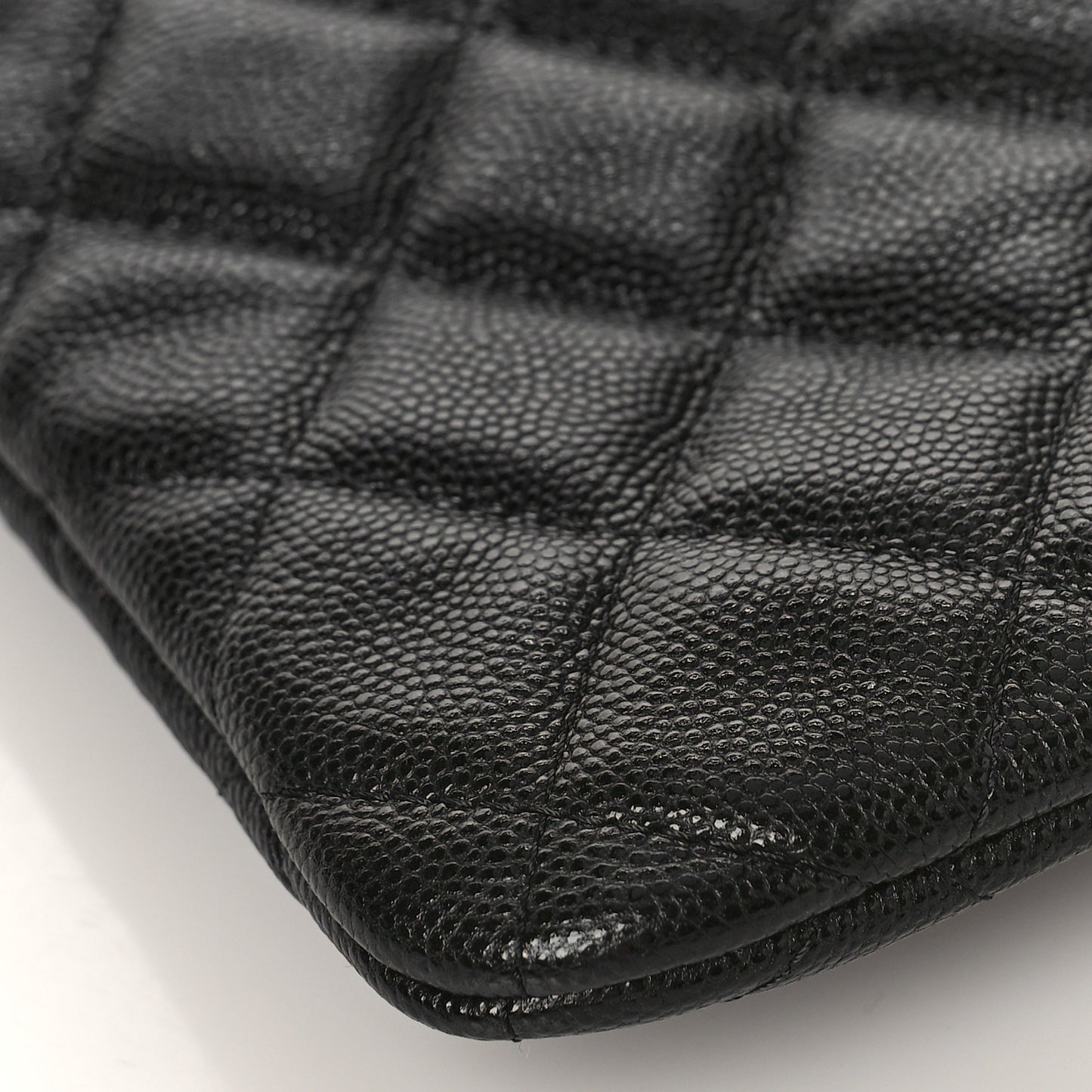 Caviar Quilted Large Cosmetic Case Black