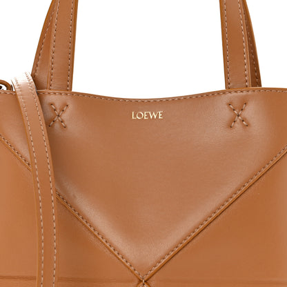 Loewe Shiny Calfskin Mini Puzzle Fold Tote Warm Desert 8 of 10