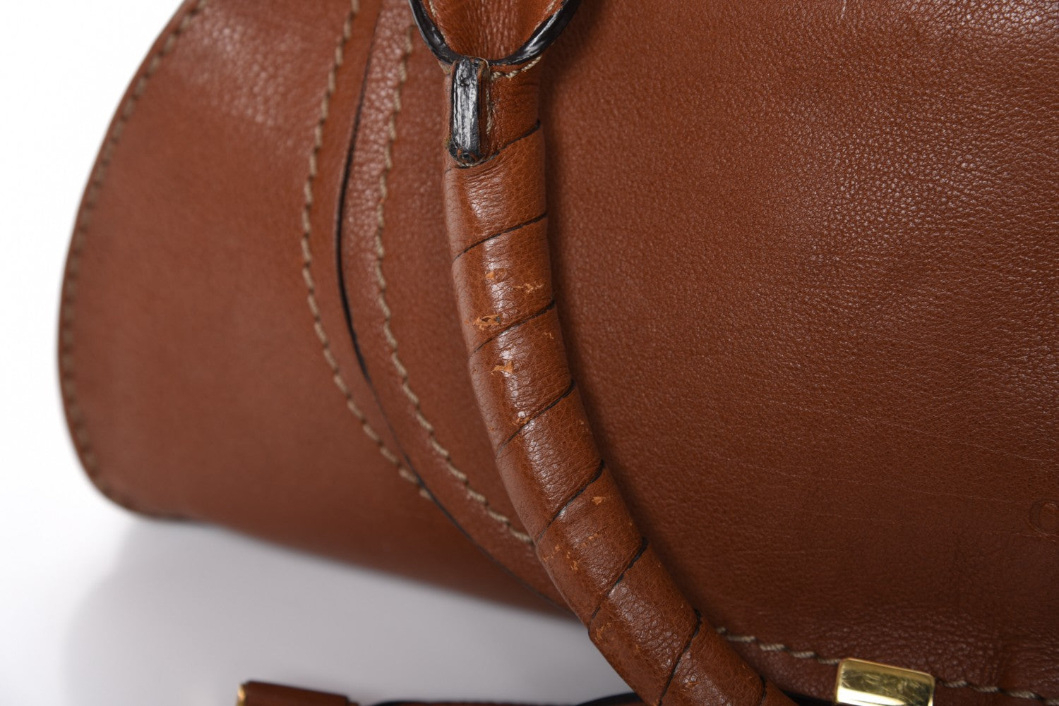 Chloe Calfskin Medium Marcie Nude Satchel Tobacco 11 of 16