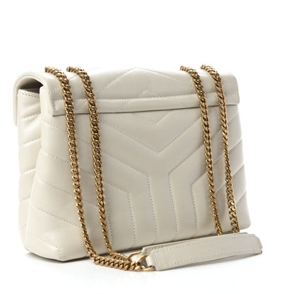 Saint Laurent Calfskin Y Quilted Monogram Small Loulou Chain Satchel Crema Soft 4 of 12