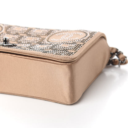 Chanel Satin Swarovski Crystal Flap Beige 8 of 9