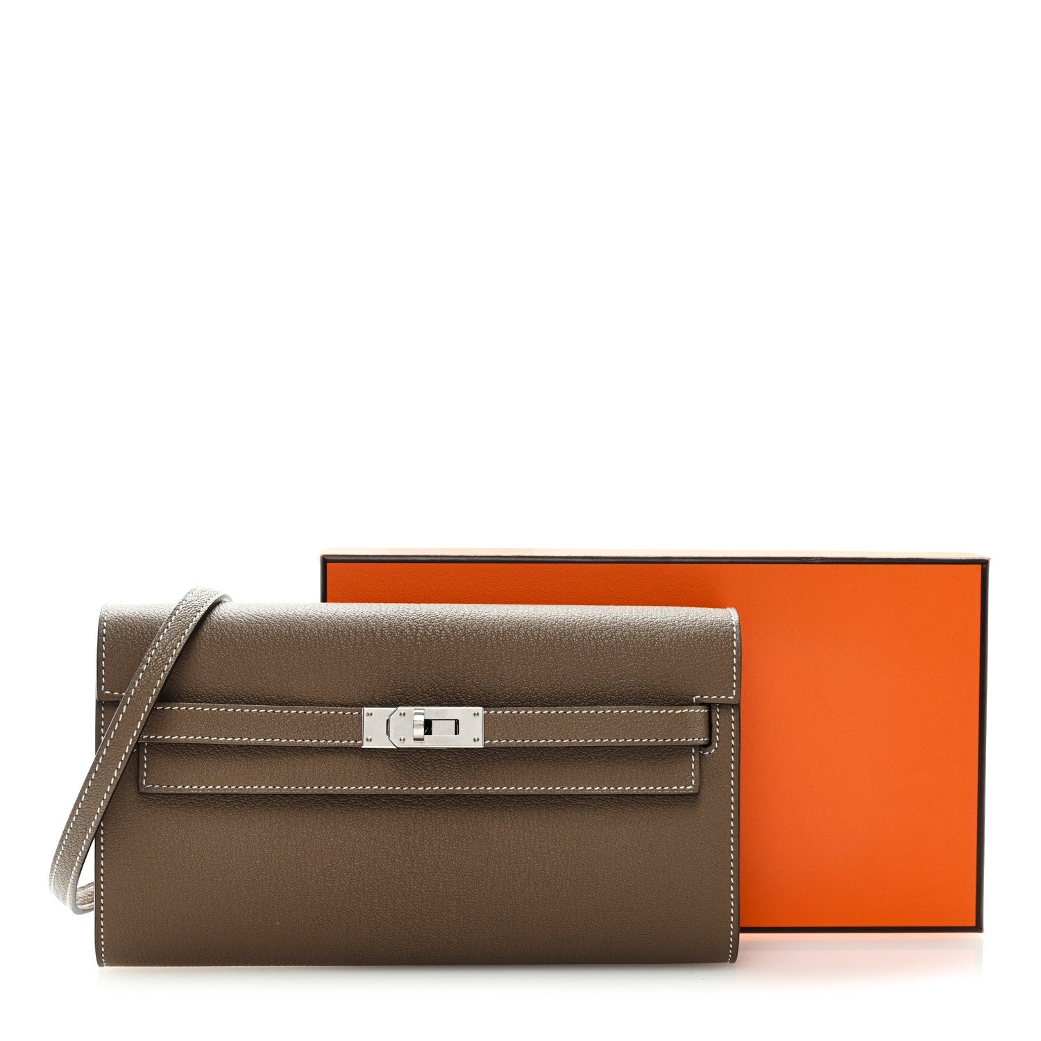 Hermes Chevre Mysore Kelly To Go Wallet Etoupe 9 of 9