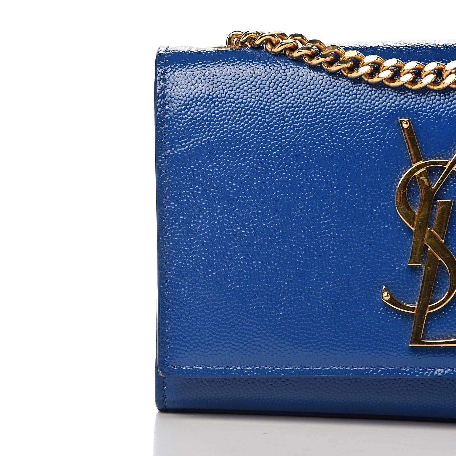 Saint Laurent Grain De Poudre Small Classic Monogram Kate Satchel Royal Blue 10 of 14