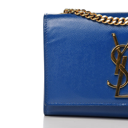 Saint Laurent Grain De Poudre Small Classic Monogram Kate Satchel Royal Blue 10 of 14
