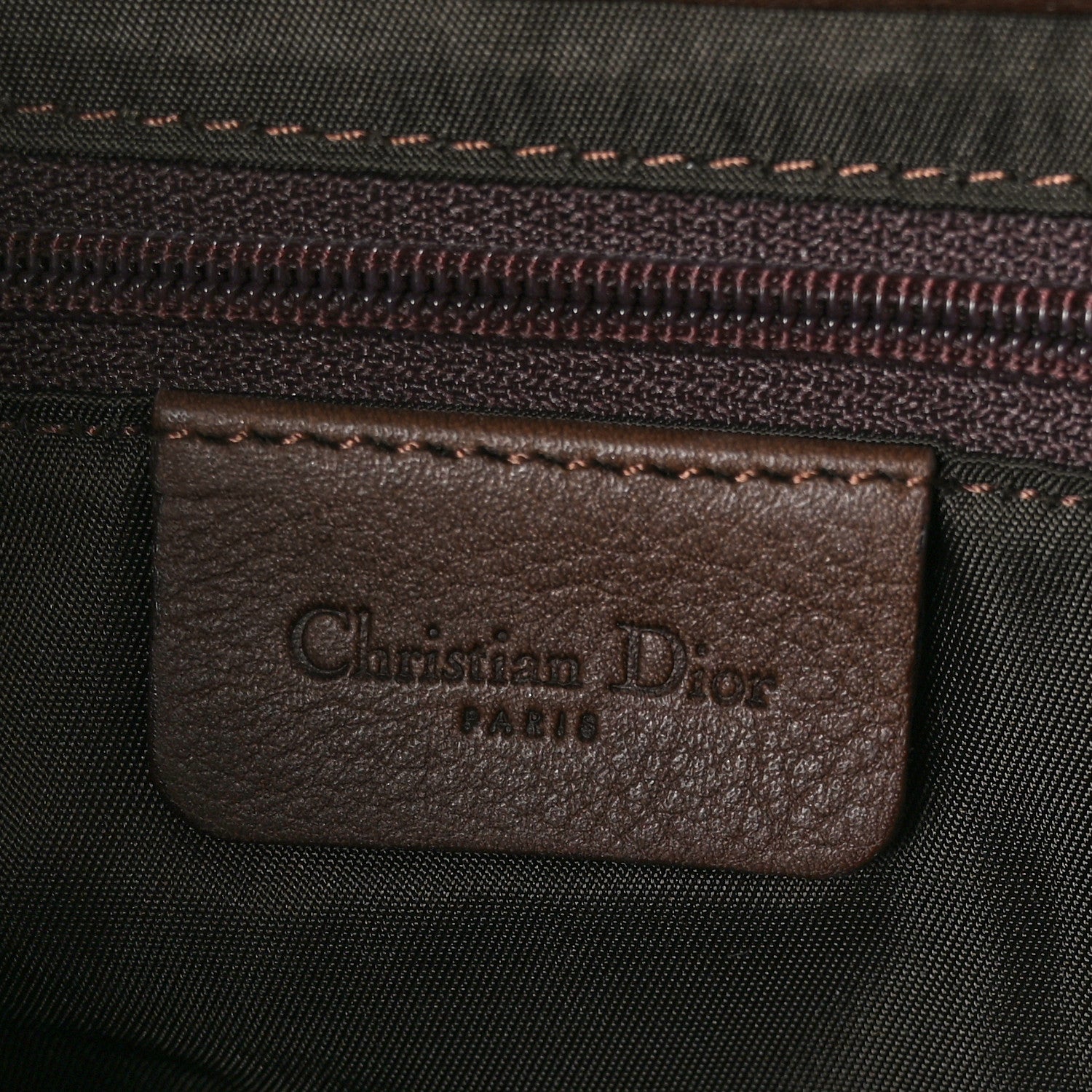 Christian Dior Calfskin Saddle Bag Brown 6 of 11
