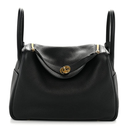 Hermes Taurillon Clemence Lindy 30 Black 1 of 10