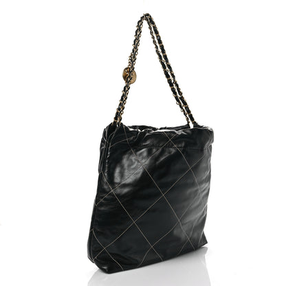 Chanel Shiny Calfskin Quilted Small Chanel 22 Black 4 of 9
