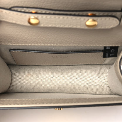 Gucci GG Supreme Monogram Textured Dollar Calfskin Web Mini Ophidia Padlock Top Handle Chain Shoulder Bag Beige Mystic White Oatmeal 5 of 9