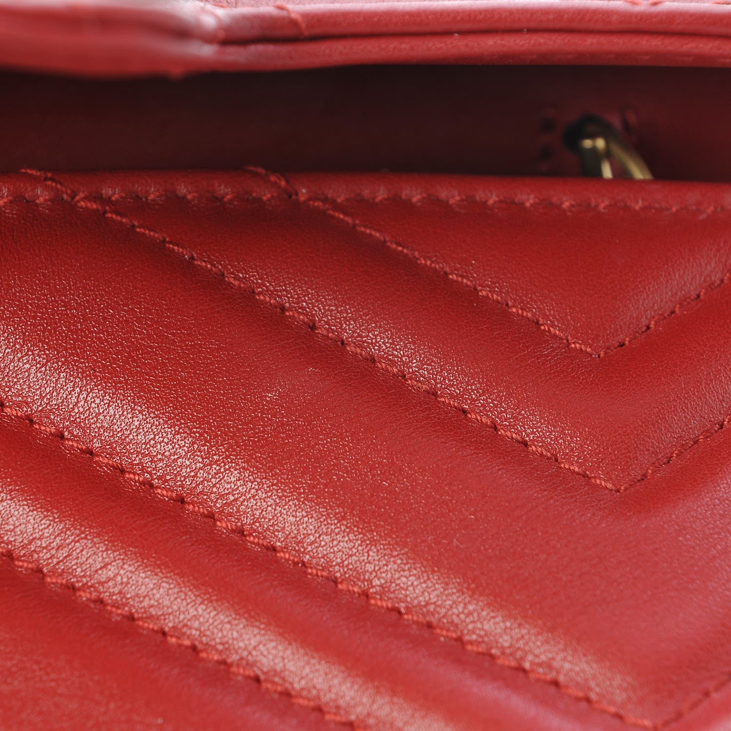 Gucci Calfskin Matelasse Super Mini GG Marmont Shoulder Bag Hibiscus Red 8 of 10