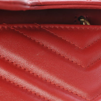 Gucci Calfskin Matelasse Super Mini GG Marmont Shoulder Bag Hibiscus Red 8 of 10