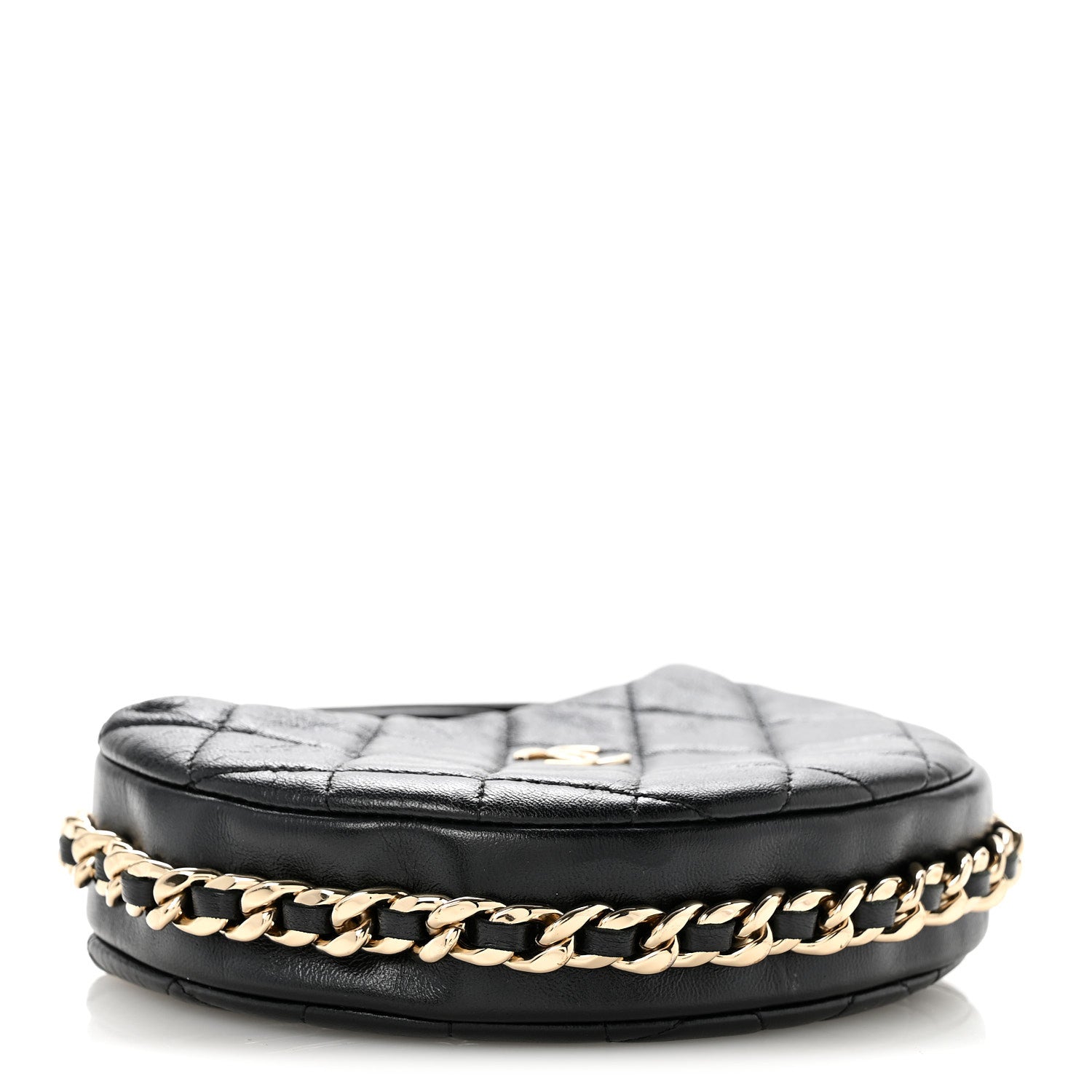 Chanel Lambskin Quilted Chain Around Pouch Hobo Black 4 of 10