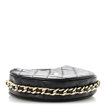 Chanel Lambskin Quilted Chain Around Pouch Hobo Black 4 of 10