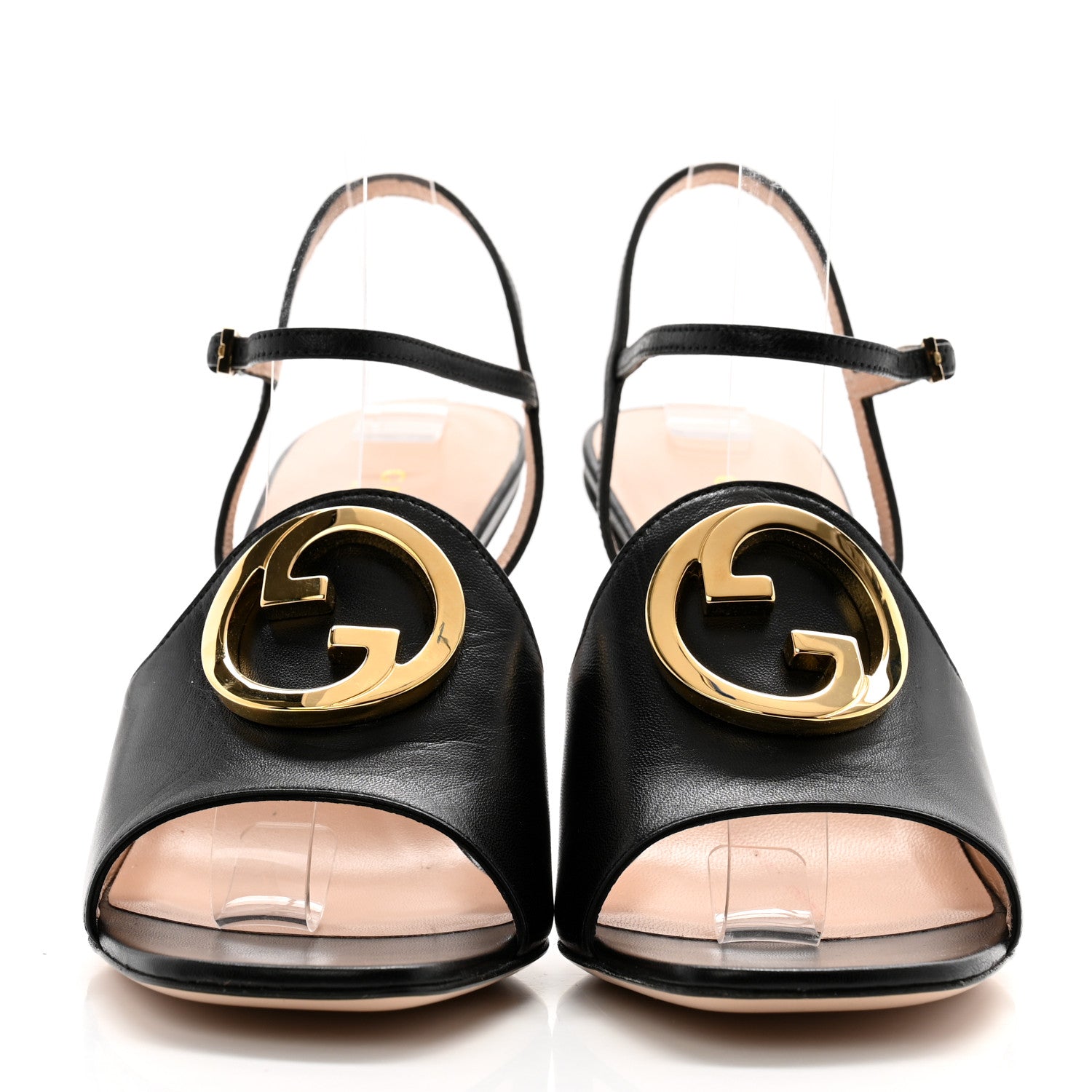 Gucci Malaga Kid Blondie 85mm Slingback Sandals 39 Black 2 of 10