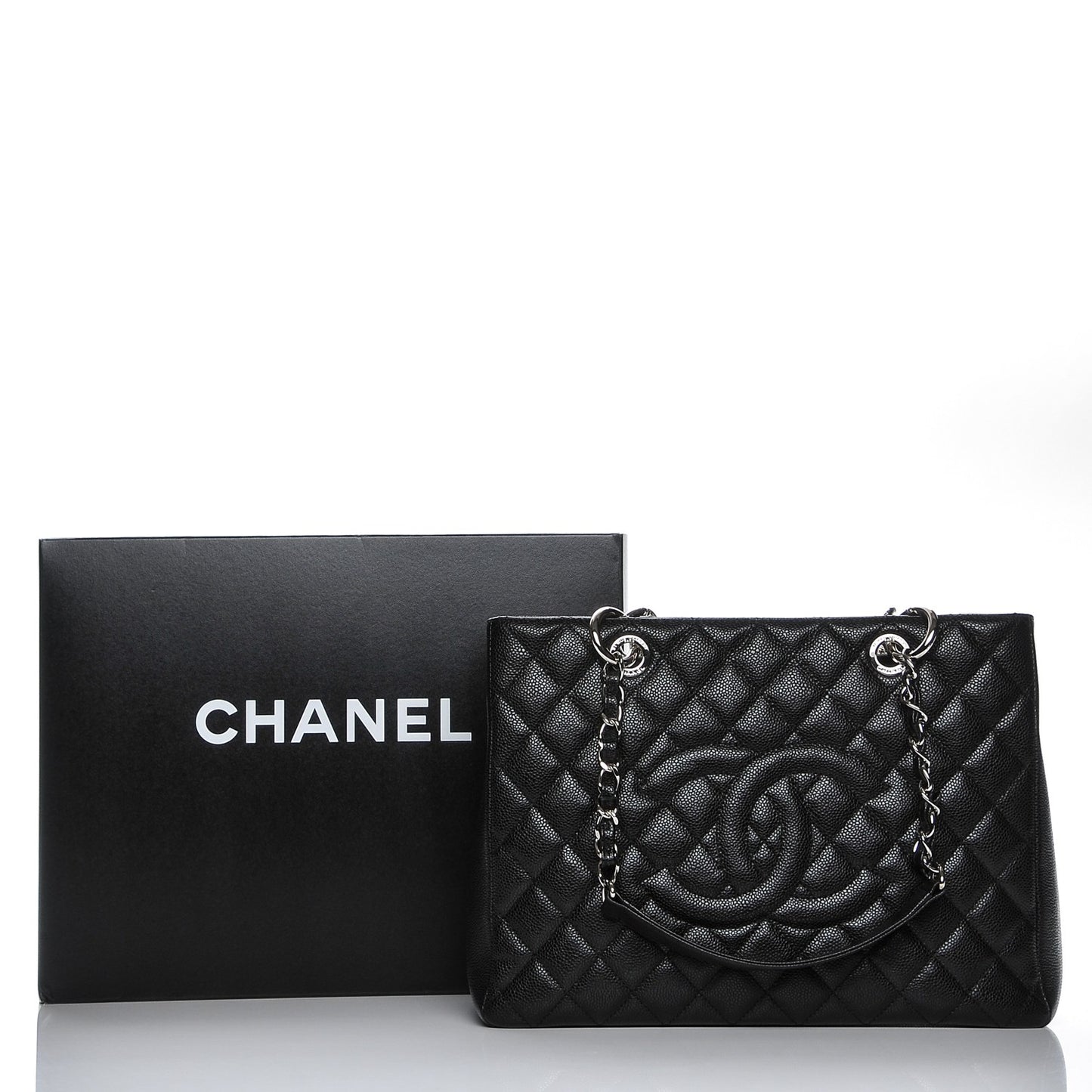 Caviar Quilted Grand Shopping Tote GST Black