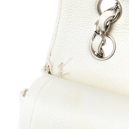 Chanel Caviar Quilted Medium Double Flap White 9 of 17