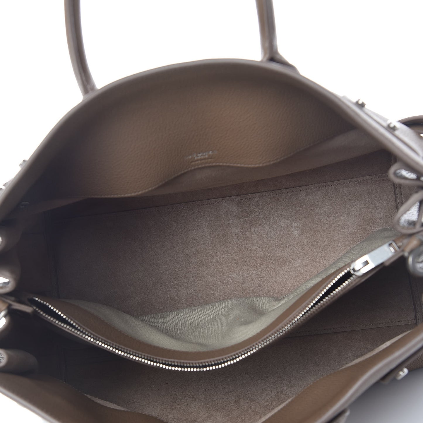 Grained Calfskin Medium Souple Sac De Jour Taupe
