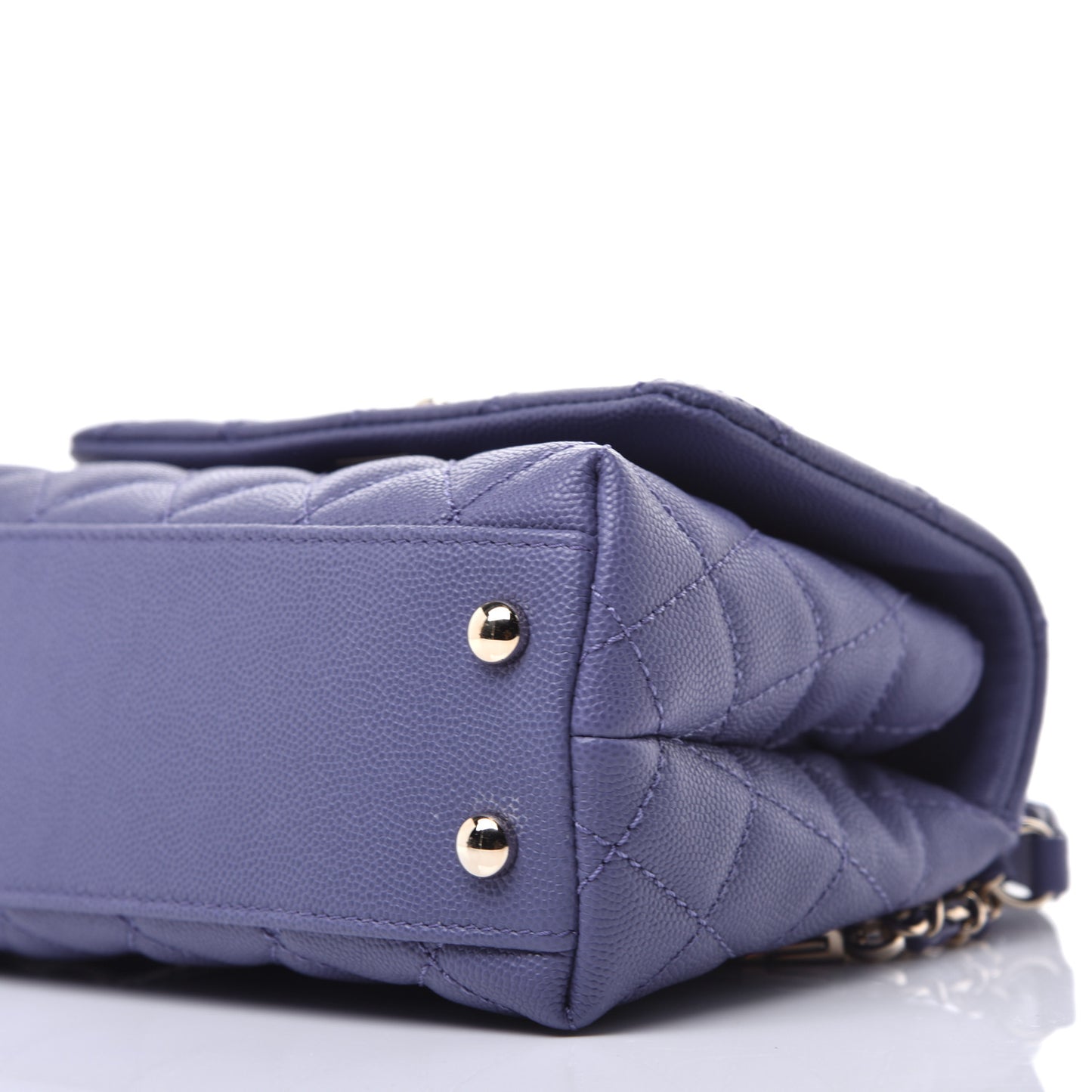 Caviar Quilted Extra Mini Coco Handle Flap Purple
