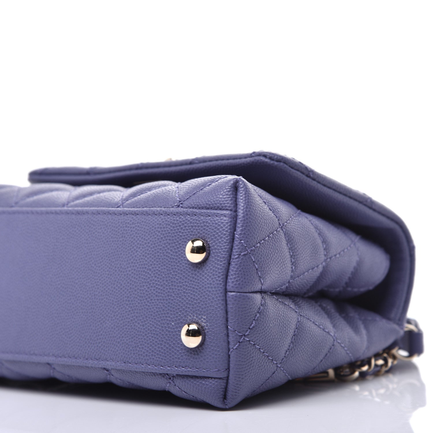 Chanel Caviar Quilted Extra Mini Coco Handle Flap Purple 8 of 9