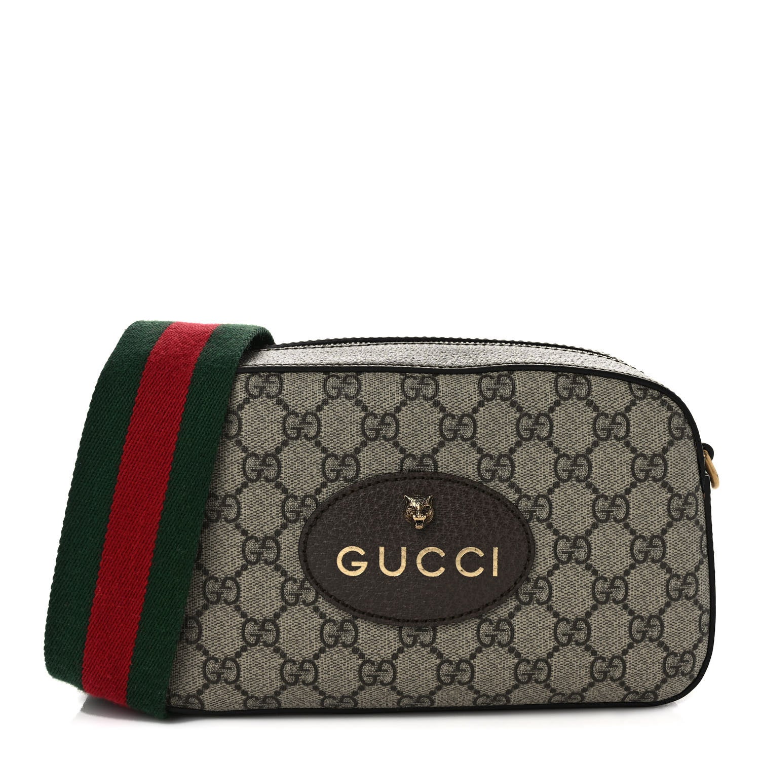 Gucci GG Supreme Monogram Web Neo Vintage Shoulder Bag Beige New Acero Crop 1 of 11