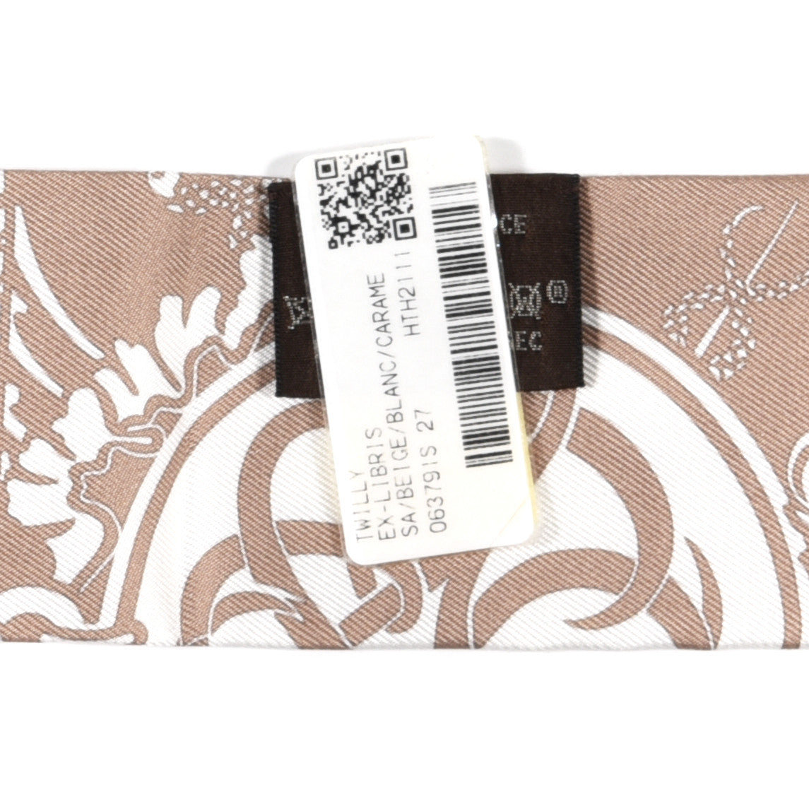 Silk Ex-Libris Twilly Beige White Caramel