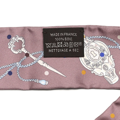Hermes Silk Les Cles A Pois Twilly Marron Glace Gris 4 of 4